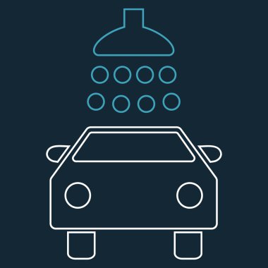 Araba duş anahat vektör simgesi