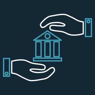 Banka hizmet anahat vektör simgesi