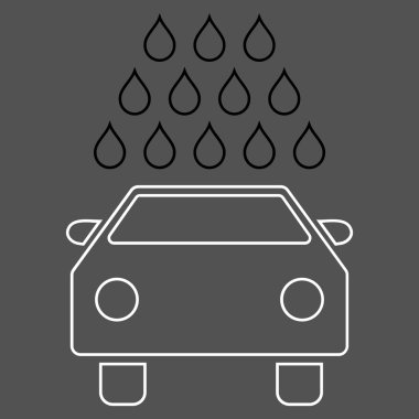 Oto yıkama anahat vektör simgesi