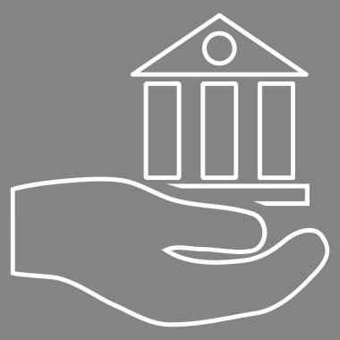 Banka hizmet anahat vektör simgesi