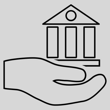 Banka hizmet anahat vektör simgesi