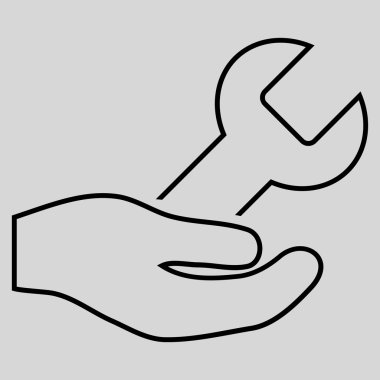 Onarım hizmeti anahat vektör simgesi