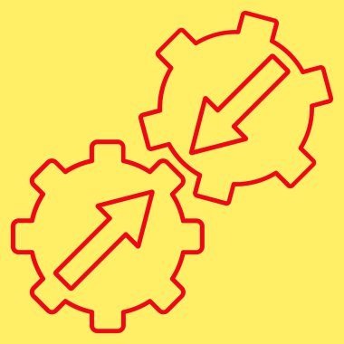 Dişli Tümleştirme anahat vektör simgesi