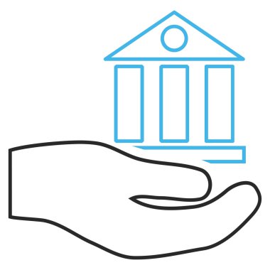 Banka hizmet anahat vektör simgesi