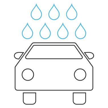 Araba duş anahat vektör simgesi