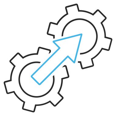 Dişli Tümleştirme anahat vektör simgesi