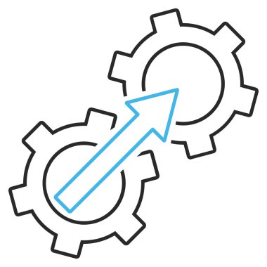 Dişli Tümleştirme anahat vektör simgesi