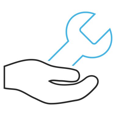 Onarım hizmeti anahat vektör simgesi