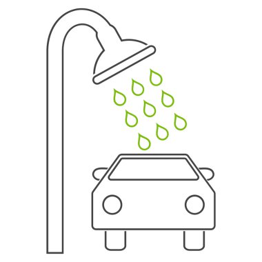 Araba duş anahat vektör simgesi