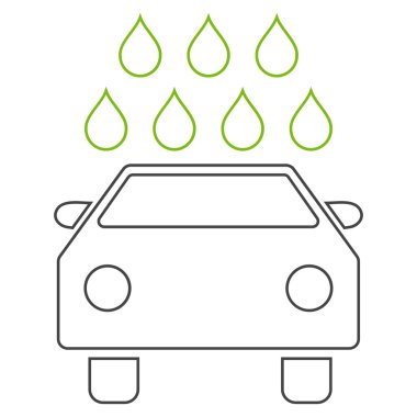 Araba duş anahat vektör simgesi