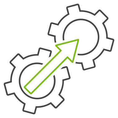 Dişli Tümleştirme anahat vektör simgesi