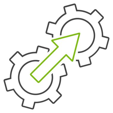 Dişli Tümleştirme anahat vektör simgesi