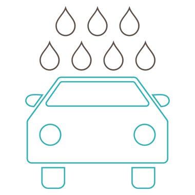 Araba duş anahat vektör simgesi