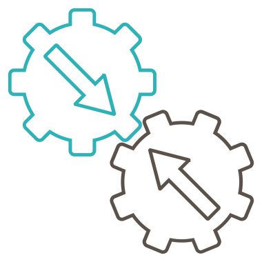 Dişli Tümleştirme anahat vektör simgesi