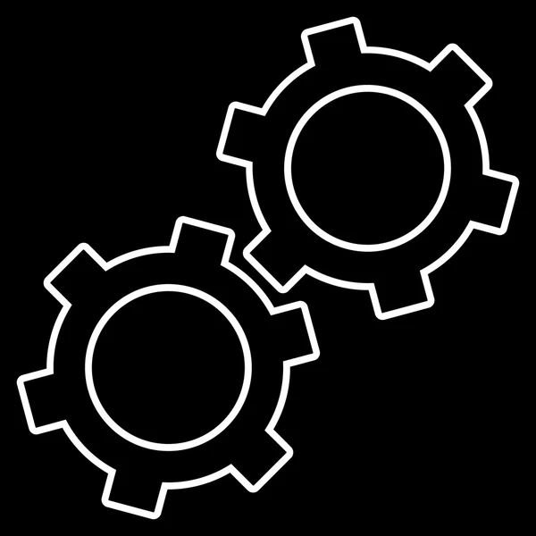 Gears Outline Vector Icon — Stock Vector