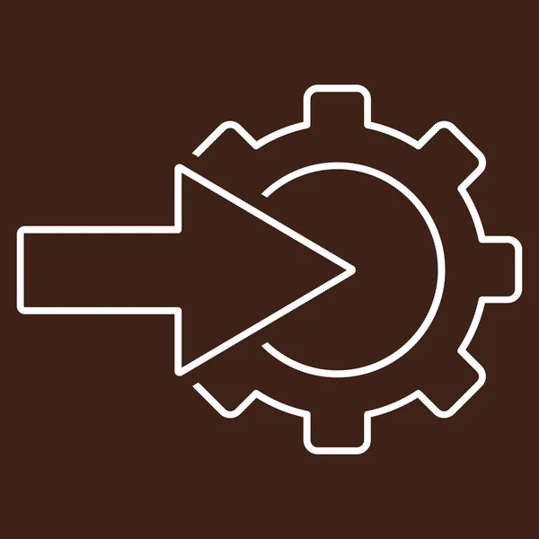 Cog Integration Outline Vector Icon — Stock Vector