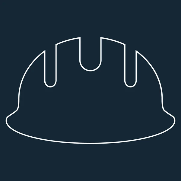 Builder Hardhat Outline Vector Icon — Stock Vector