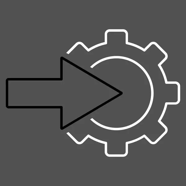 Cog Integração Esboço Vector Ícone — Vetor de Stock