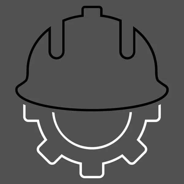 Entwicklung Helm Umriss Vektor-Symbol — Stockvektor