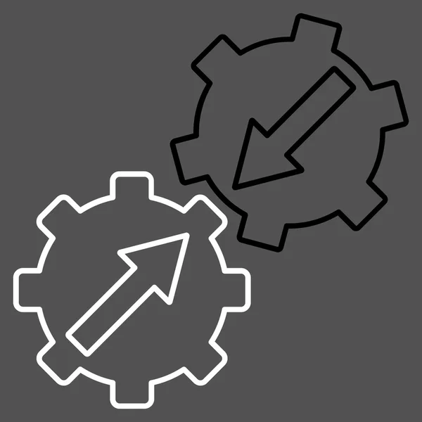 Gear Integration Outline Vector Icon — Stock Vector