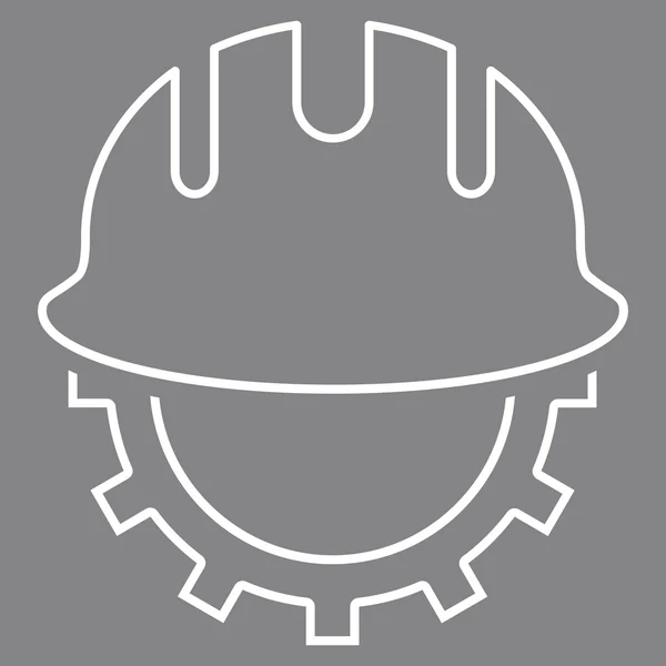 Development Hardhat Outline Vector Icon — Stock Vector