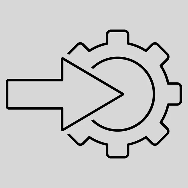 Cog Integração Esboço Vector Ícone — Vetor de Stock