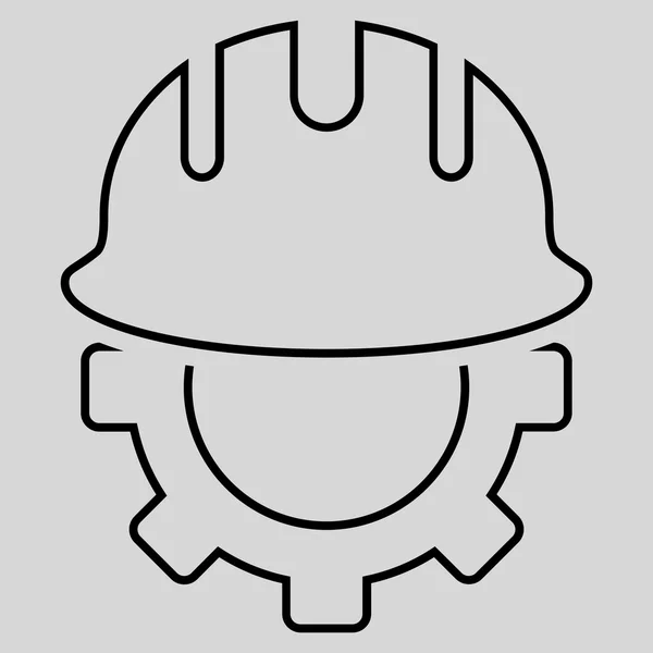 Entwicklung Hardhat Outline Vektor-Symbol — Stockvektor