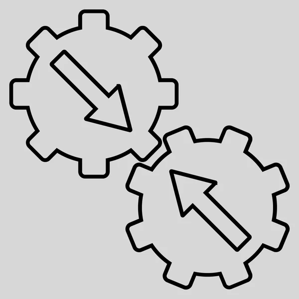 Esquema de integración de engranajes Vector Icono — Archivo Imágenes Vectoriales