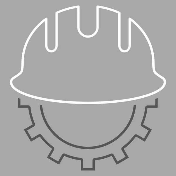 Entwicklung Hardhat Outline Vektor-Symbol — Stockvektor