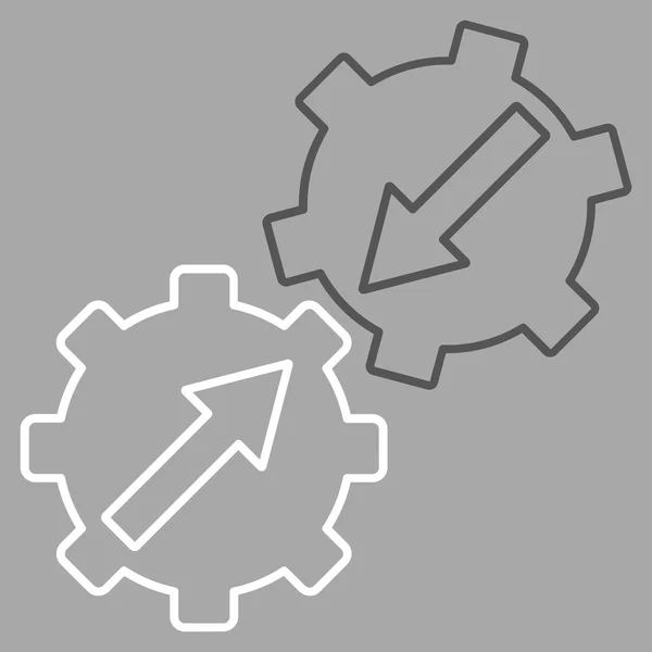Icône vectorielle d'aperçu d'intégration d'engrenage — Image vectorielle
