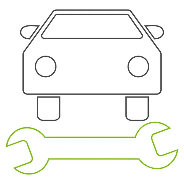 Ikona wektor zarys naprawy samochodu — Wektor stockowy