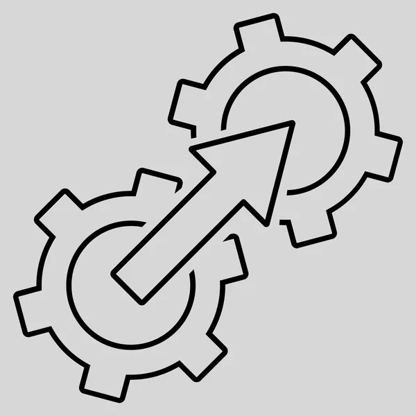 Gear Integration Outline Glyph Icon