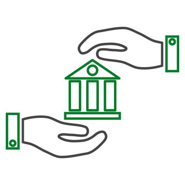 Banka hizmet anahat vektör simgesi