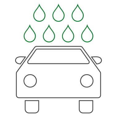 Araba duş anahat vektör simgesi