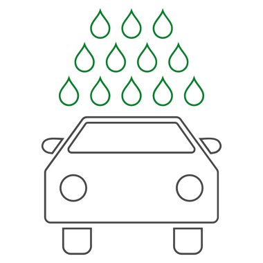 Oto yıkama anahat vektör simgesi