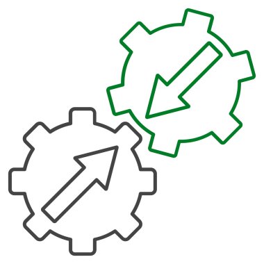 Dişli Tümleştirme anahat vektör simgesi