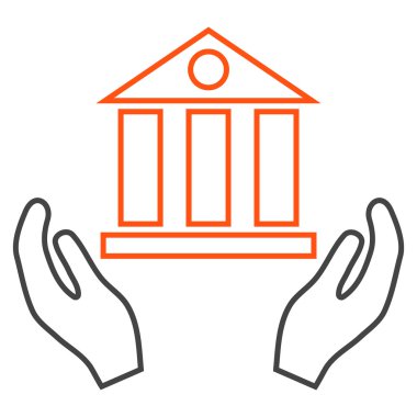 Banka hizmet anahat vektör simgesi