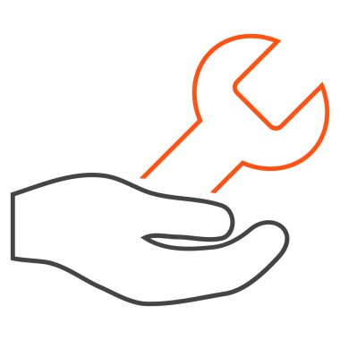 Onarım hizmeti anahat vektör simgesi