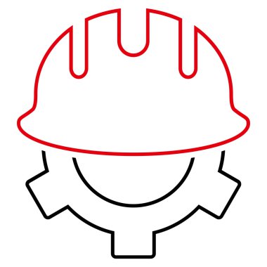 Geliştirme kask anahat vektör simgesi