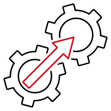 Dişli Tümleştirme anahat vektör simgesi