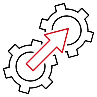 Dişli Tümleştirme anahat vektör simgesi