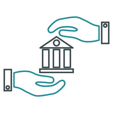 Banka hizmet anahat vektör simgesi