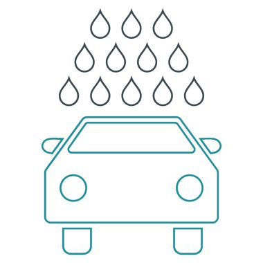 Oto yıkama anahat vektör simgesi