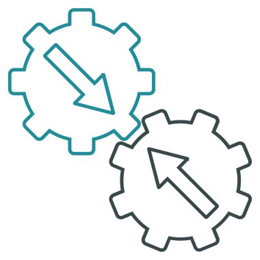 Dişli Tümleştirme anahat vektör simgesi