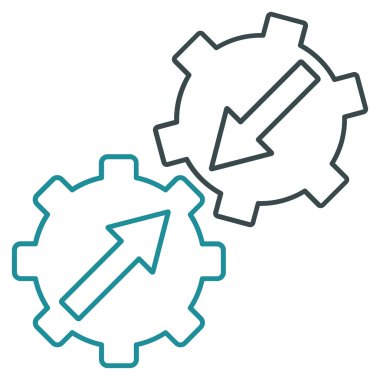 Dişli Tümleştirme anahat vektör simgesi