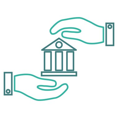 Banka hizmet anahat vektör simgesi