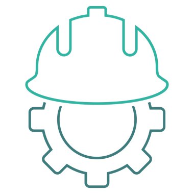 Geliştirme kask anahat vektör simgesi