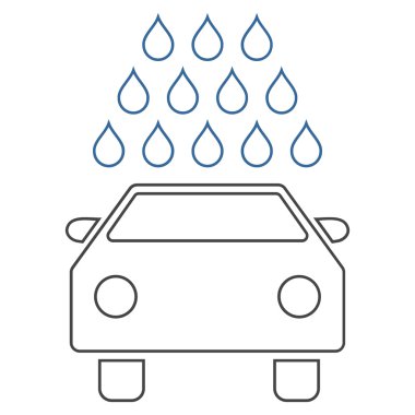 Oto yıkama anahat vektör simgesi
