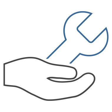 Onarım hizmeti anahat vektör simgesi