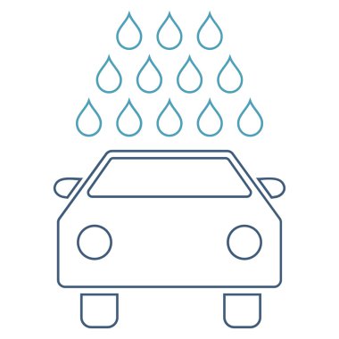 Oto yıkama anahat vektör simgesi